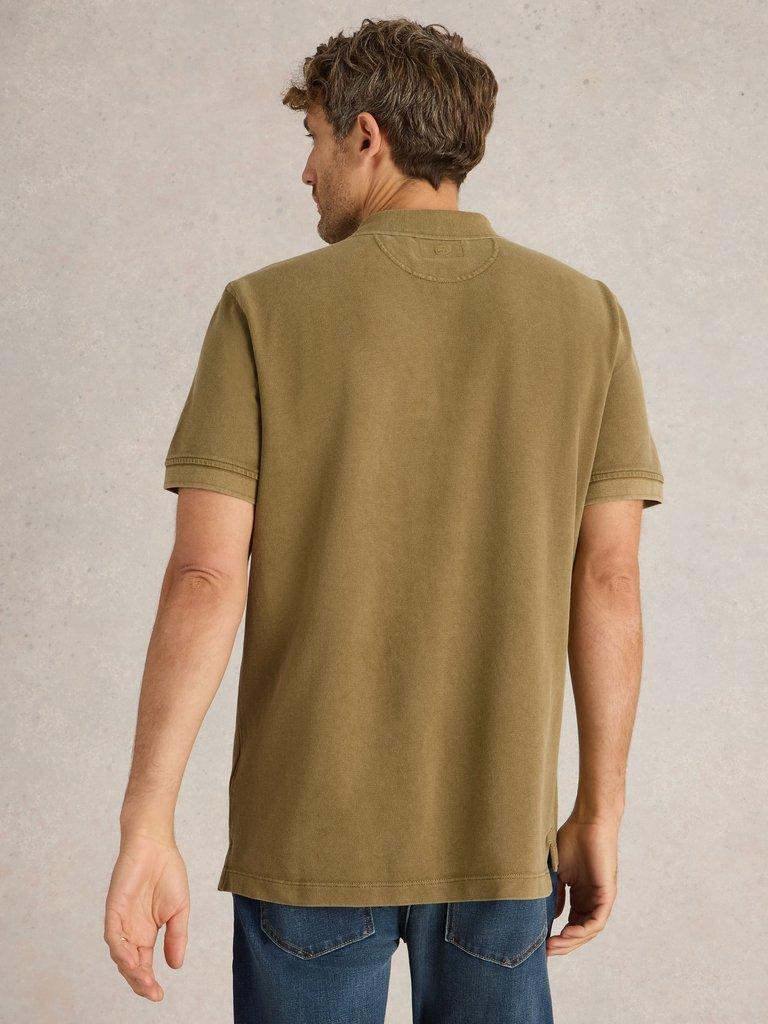 Utility Polo in KHAKI GRN - MODEL BACK