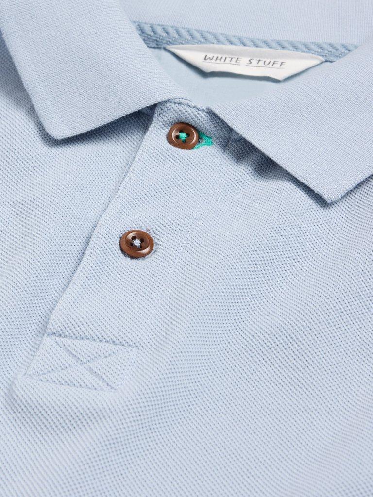 Utility Polo in LGT BLUE - FLAT DETAIL