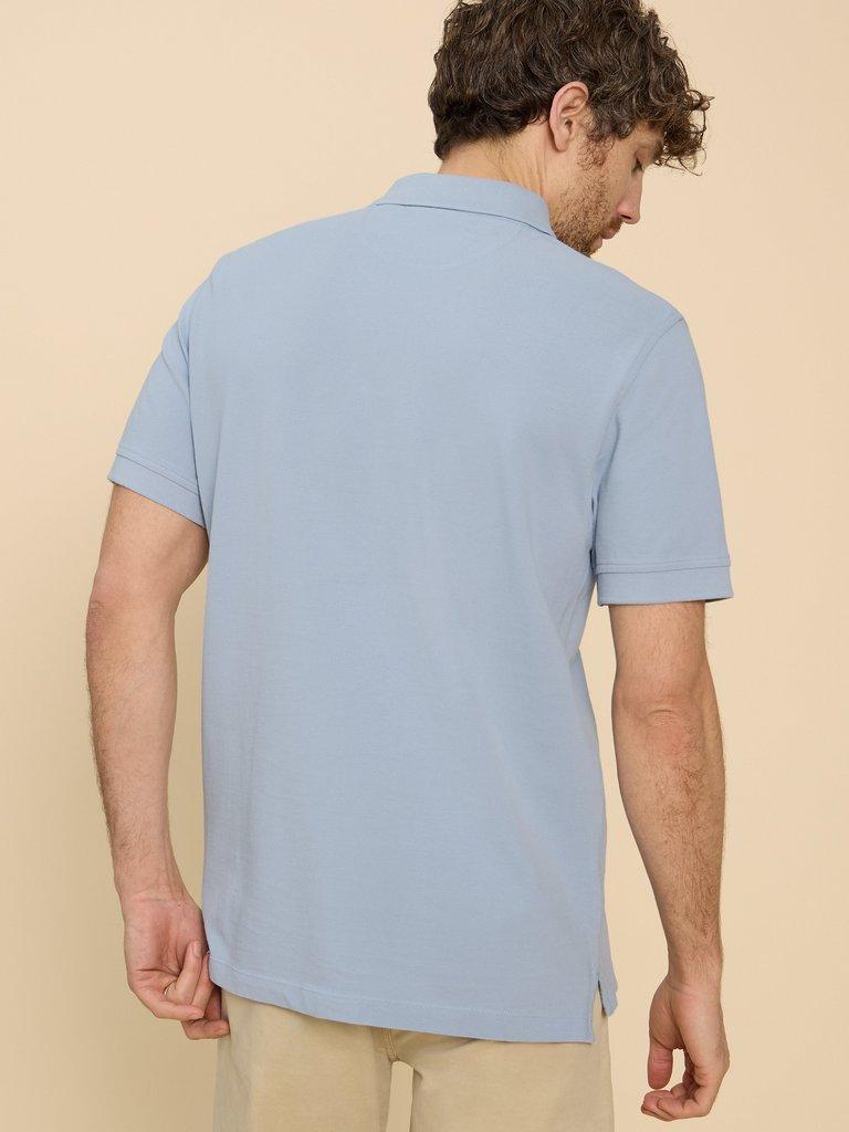 Utility Polo in LGT BLUE - MODEL BACK