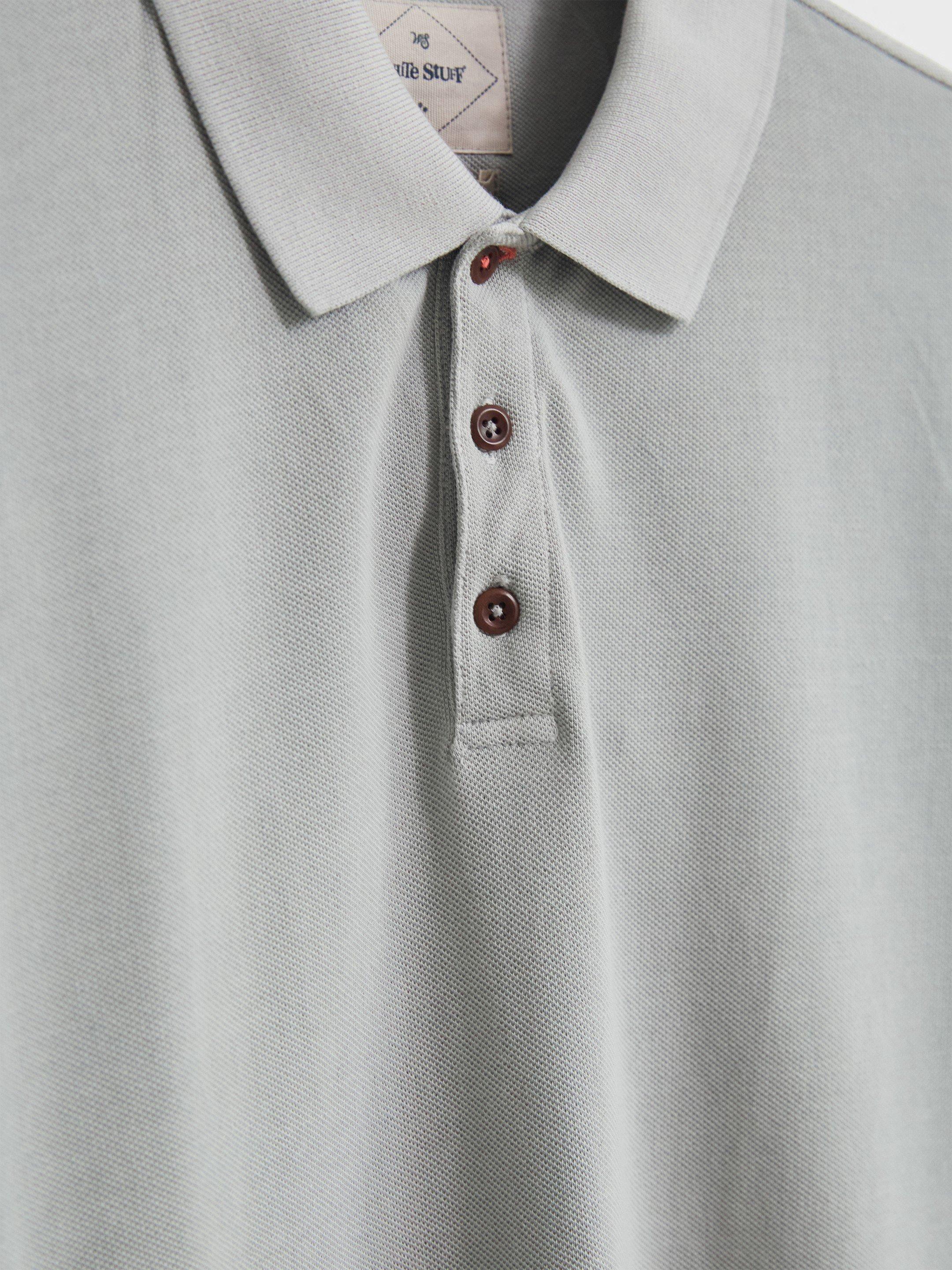 Utility Polo in LGT GREY - FLAT DETAIL