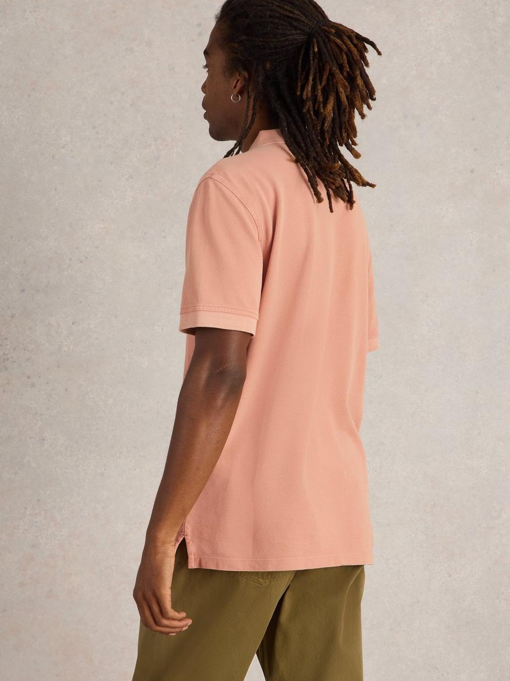 Utility Polo in LGT PINK - MODEL BACK