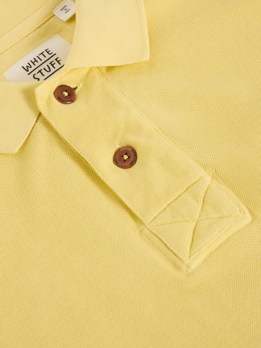 Utility Polo in LGT YELLOW - FLAT DETAIL