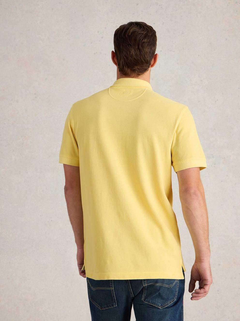 Utility Polo in LGT YELLOW - MODEL BACK