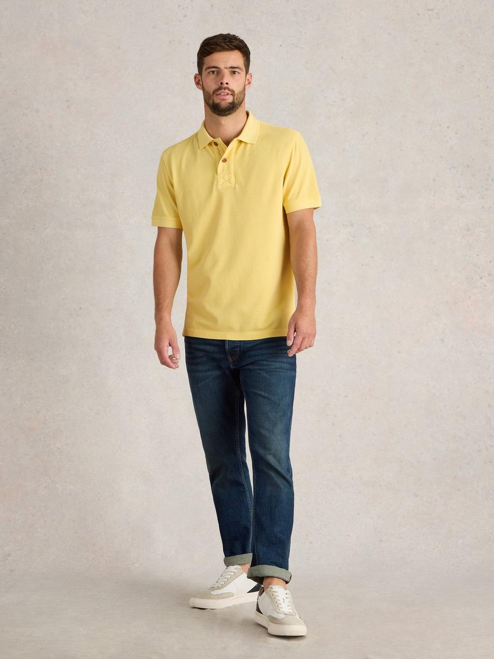 Utility Polo in LGT YELLOW - MODEL FRONT
