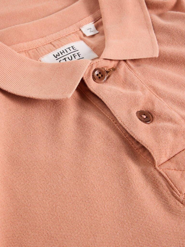 Utility Polo in MID PINK - FLAT DETAIL