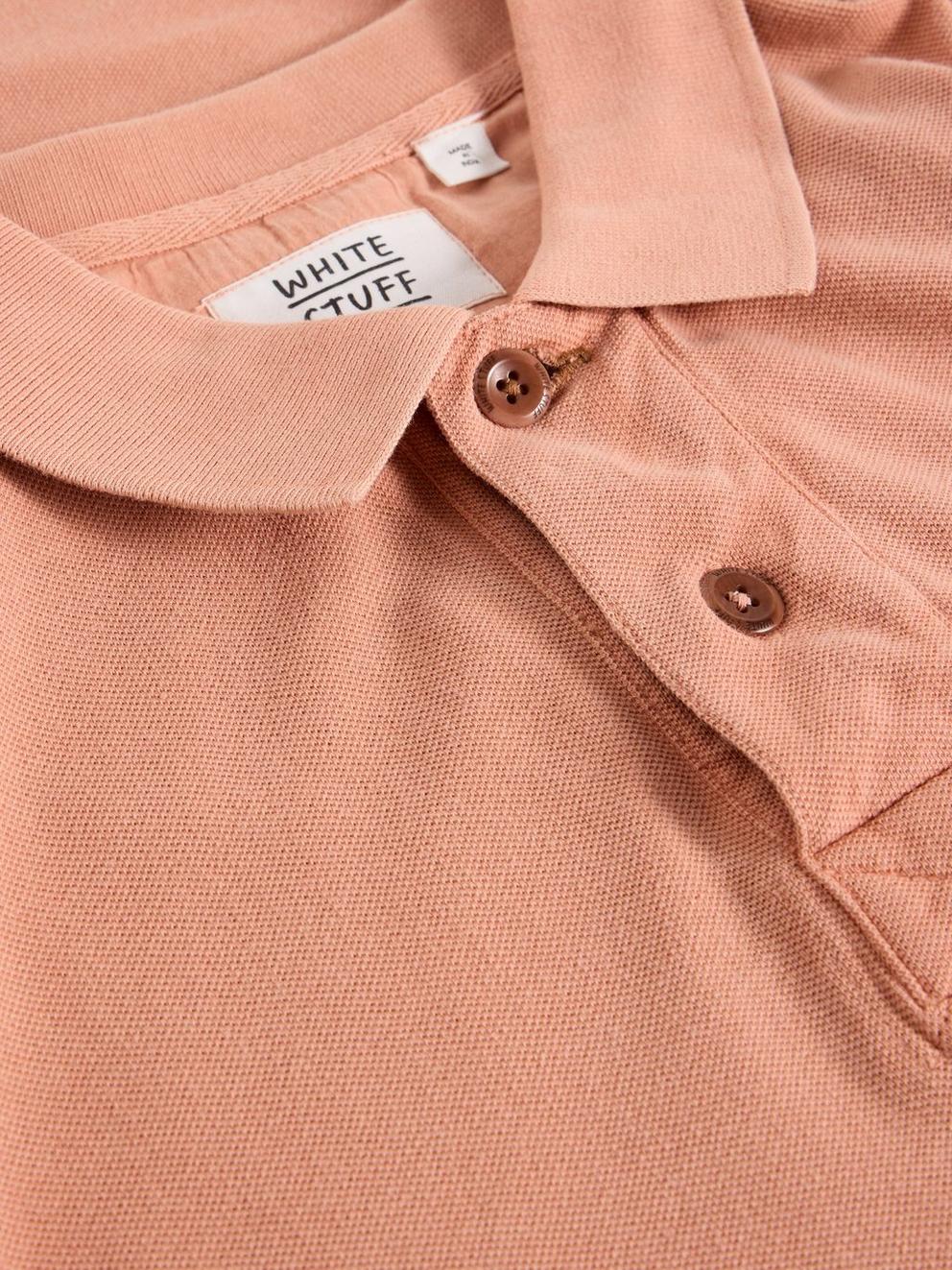 Utility Polo in MID PINK - FLAT DETAIL