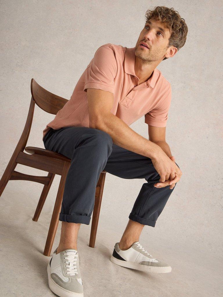 Utility Polo in MID PINK - LIFESTYLE