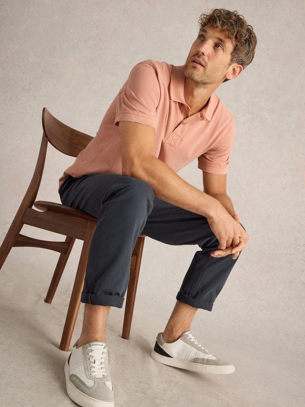 Utility Polo in MID PINK - LIFESTYLE