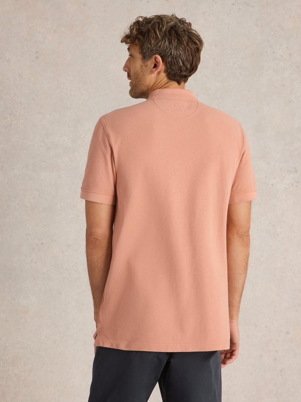 Utility Polo in MID PINK - MODEL BACK