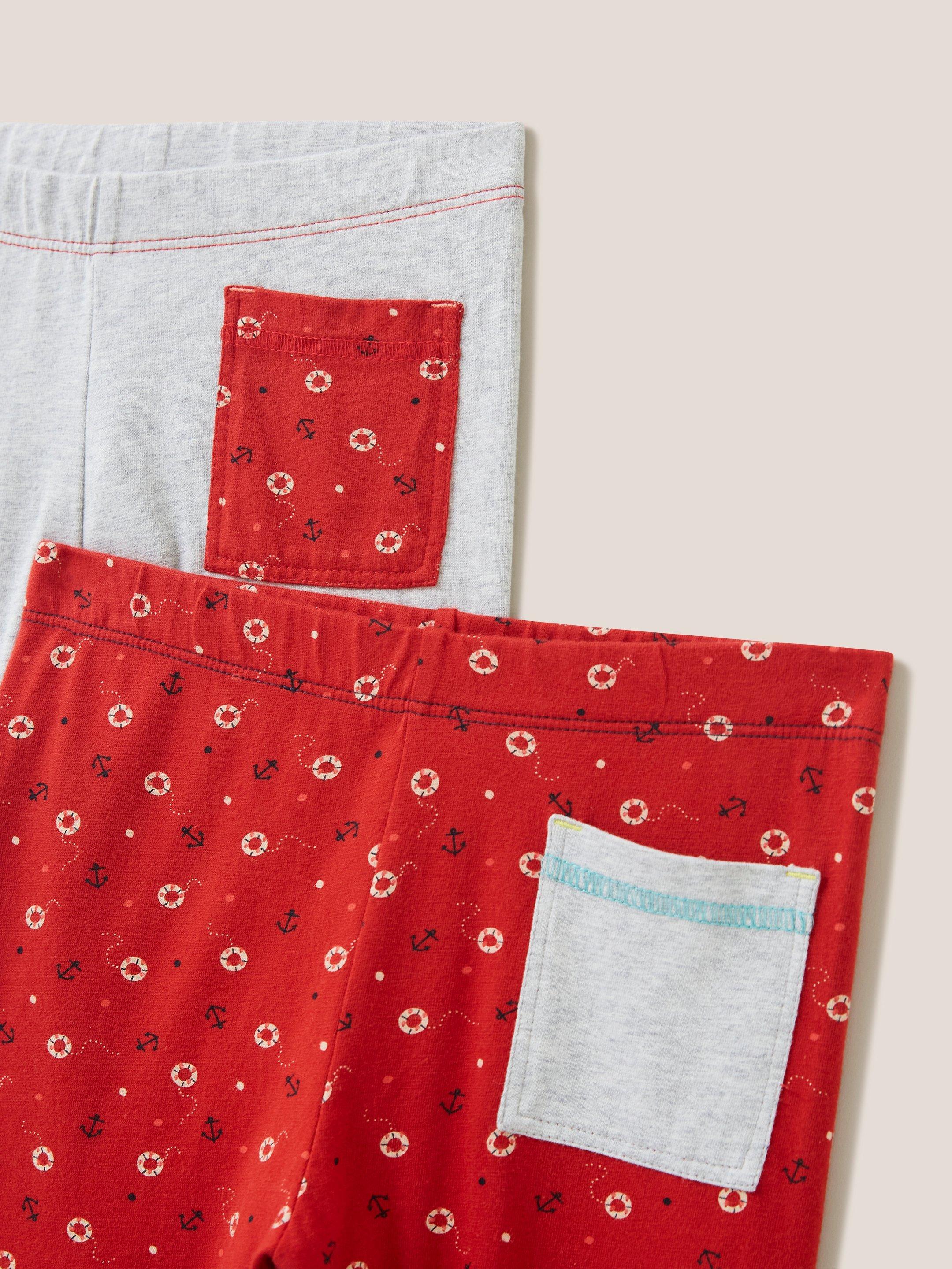 Dotty Leggings 2 Pack Anchor in RED MLT - FLAT DETAIL