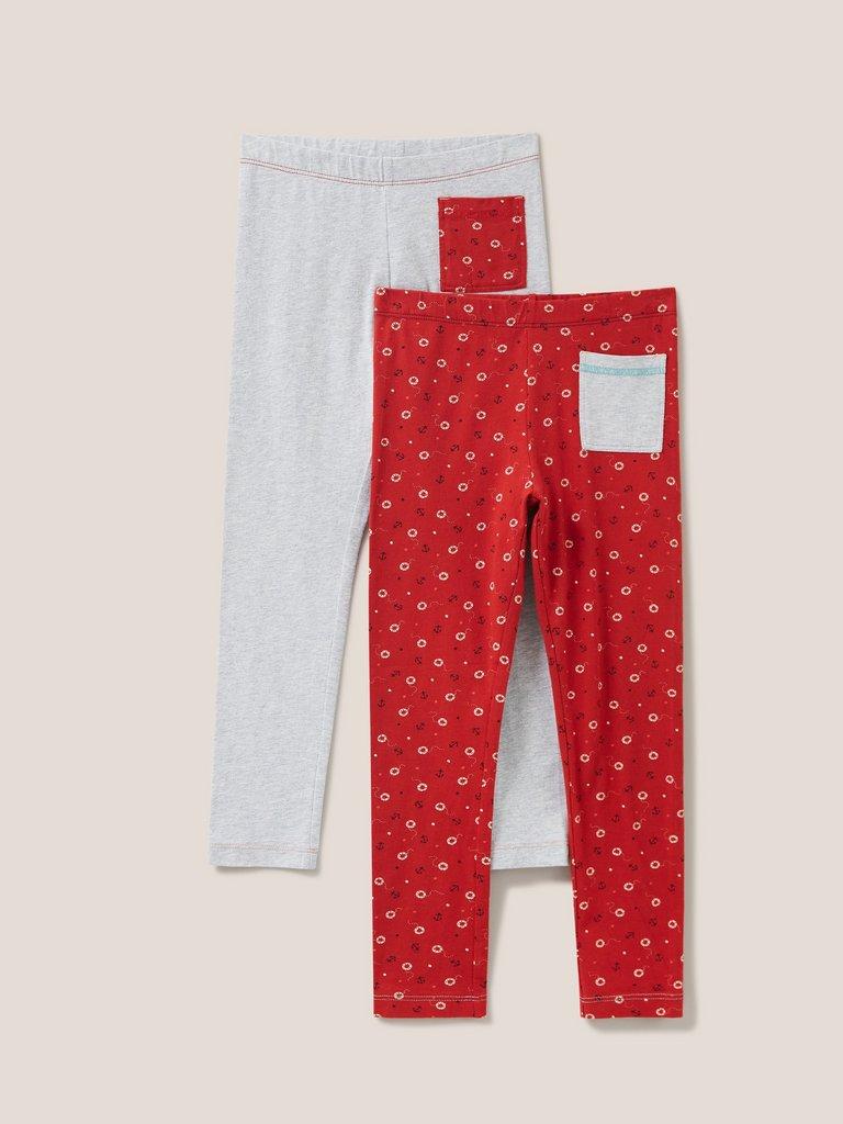 Dotty Leggings 2 Pack Anchor in RED MLT - FLAT FRONT