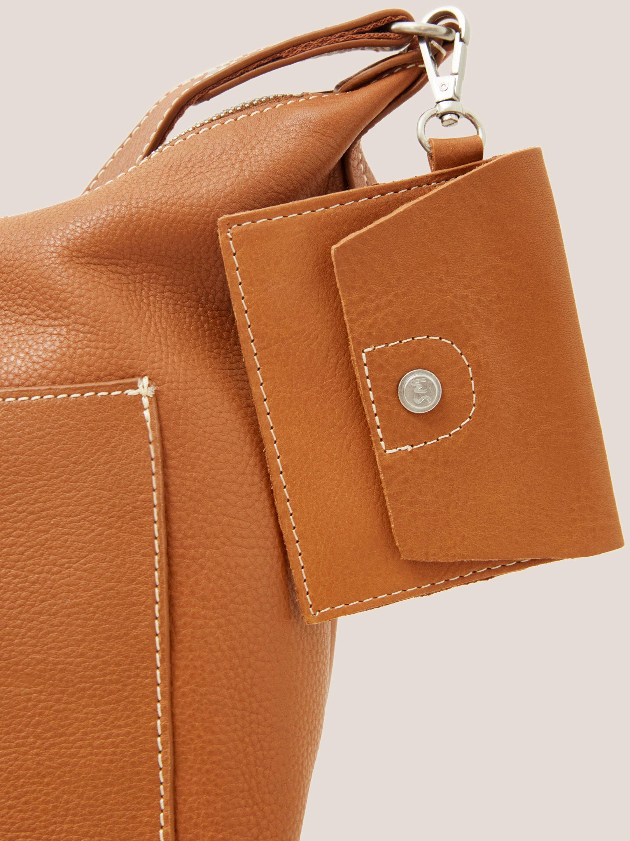 Fern Leather Crossbody Bag in MID TAN - FLAT FRONT
