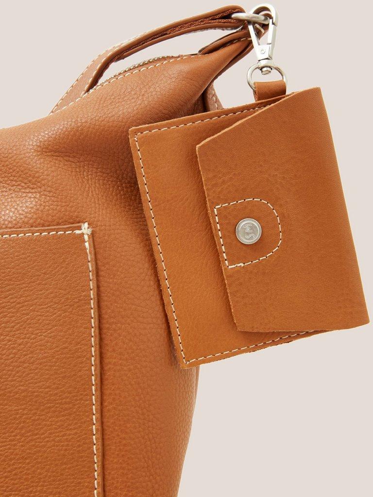 Fern Leather Crossbody Bag in MID TAN - FLAT FRONT