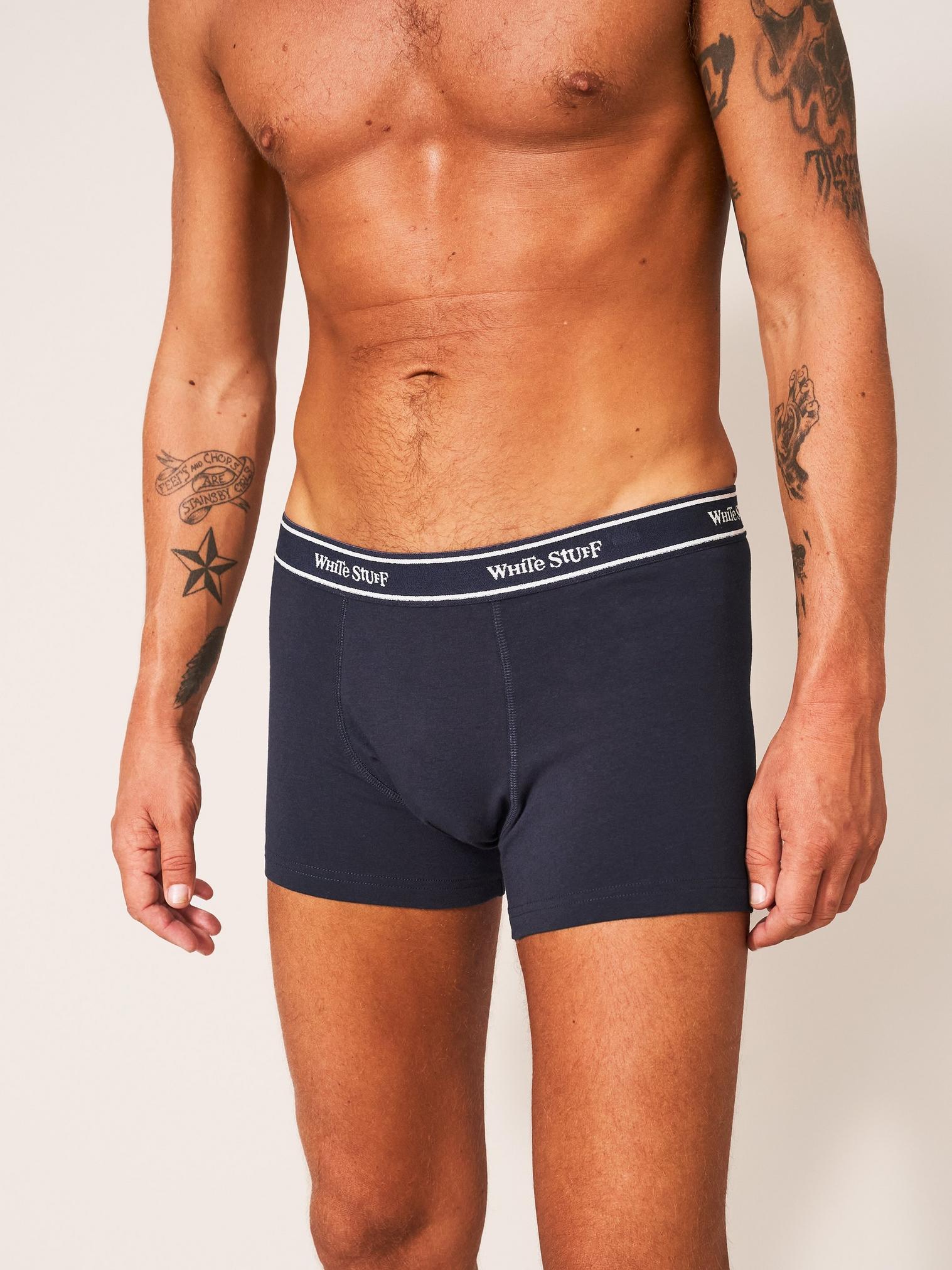 2Pack Boxers Plain and Stripe in NAVY MULTI - LIFESTYLE