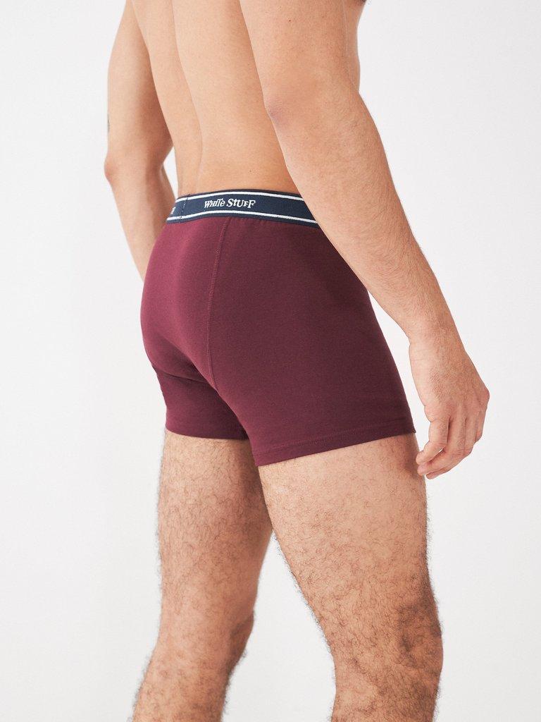 2Pack Boxers  Plain and Print in RED MLT - MODEL BACK
