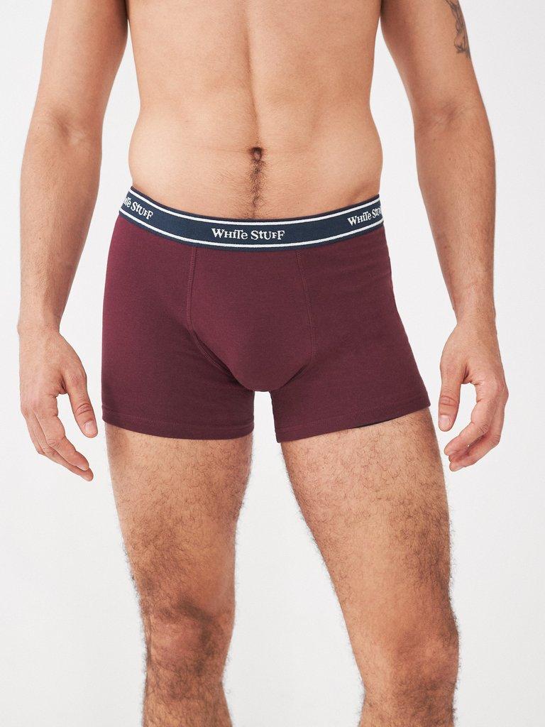 2Pack Boxers  Plain and Print in RED MLT - MODEL FRONT