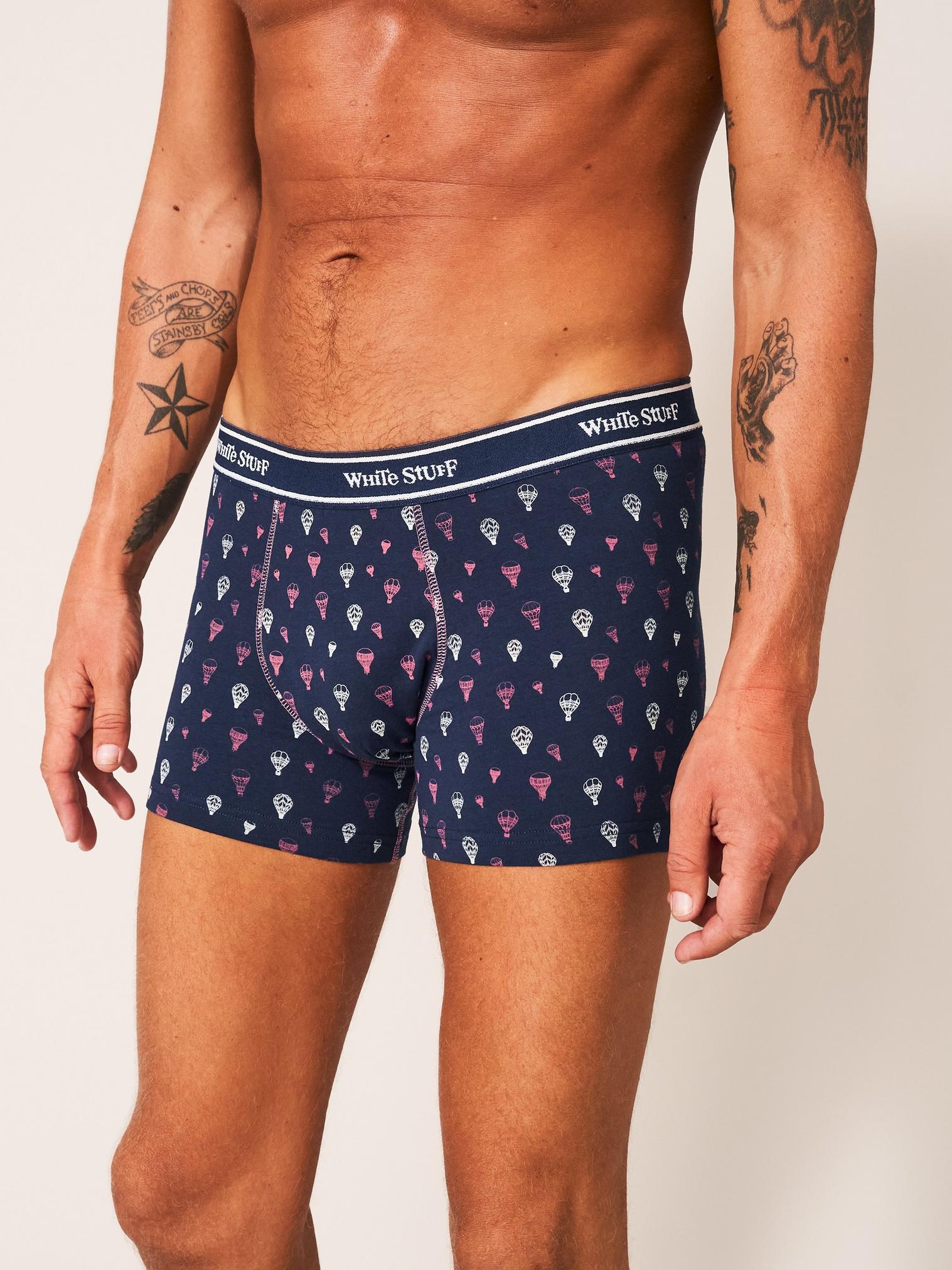 2 Pack Boxers Plain and Print in NAVY MULTI - LIFESTYLE