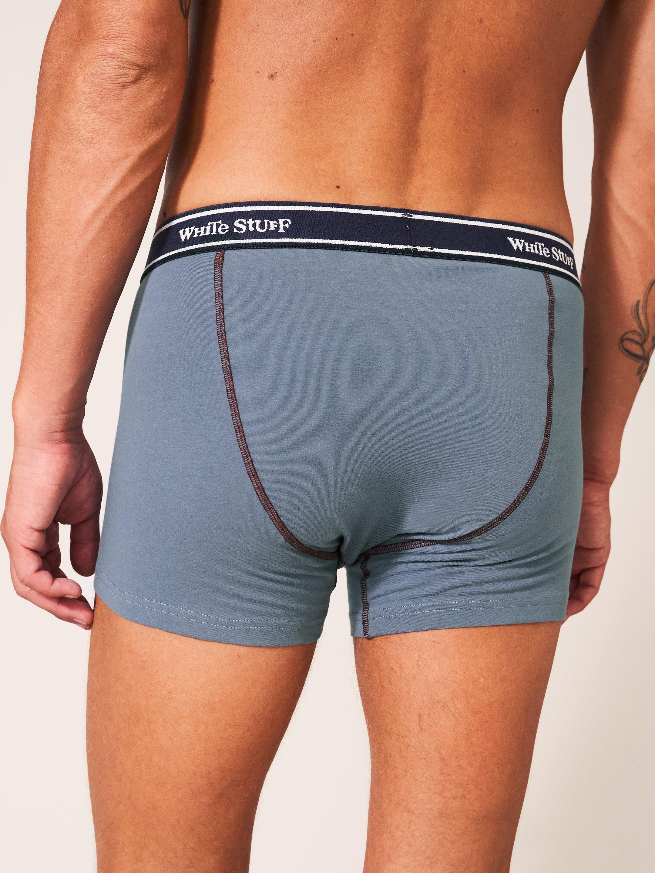2 Pack Boxers Plain and Stripe in TEAL MLT - MODEL FRONT