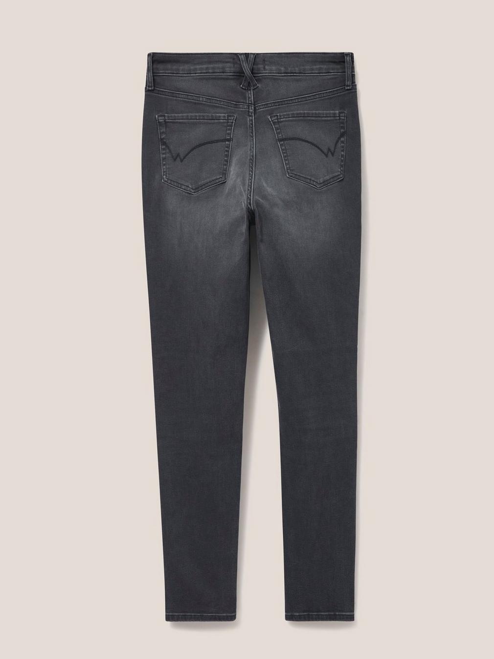 Amelia Skinny Leg Jeans in CHARC GREY - FLAT BACK