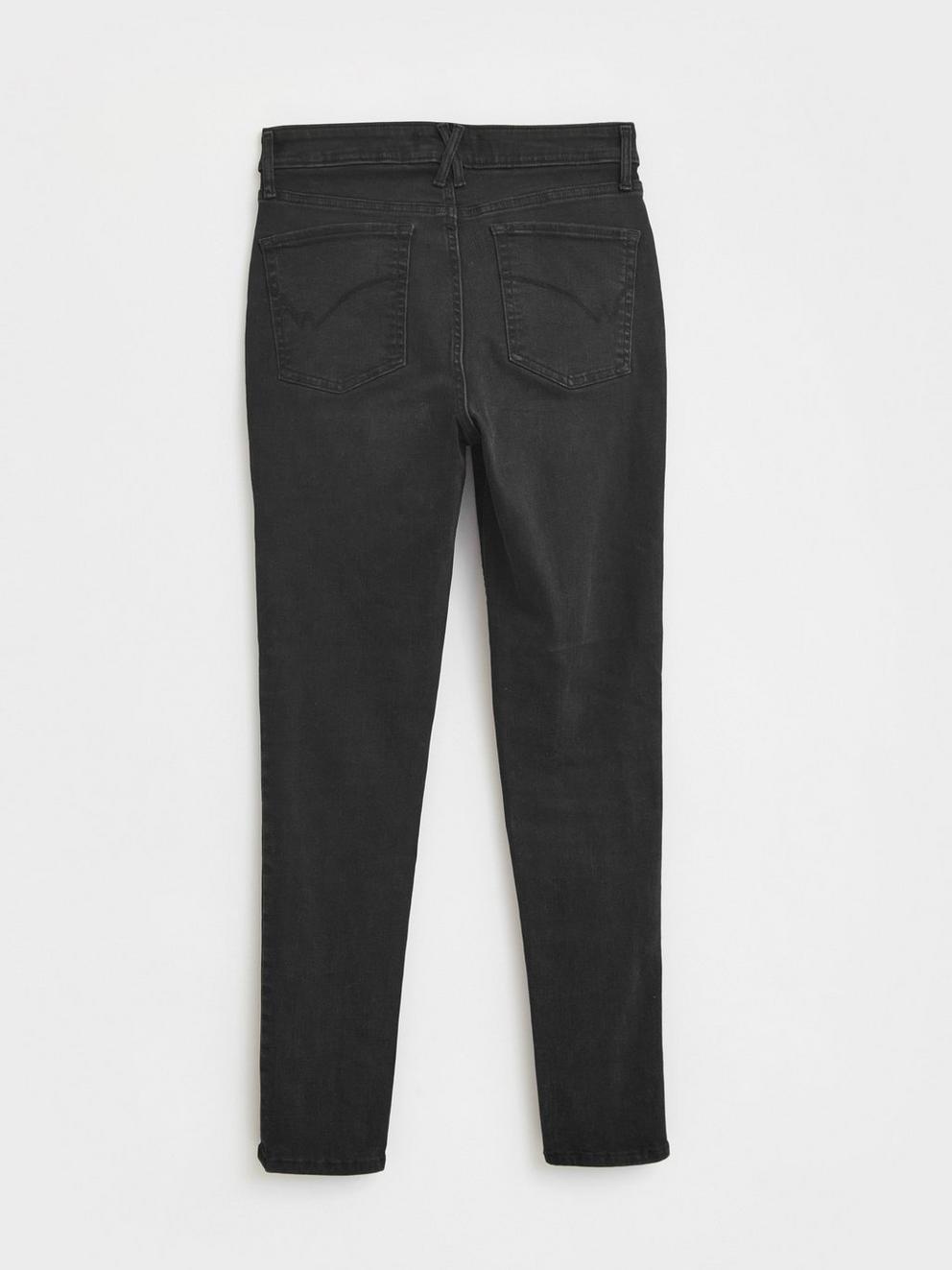 Amelia Skinny Leg Jeans in WASHED BLK - FLAT BACK