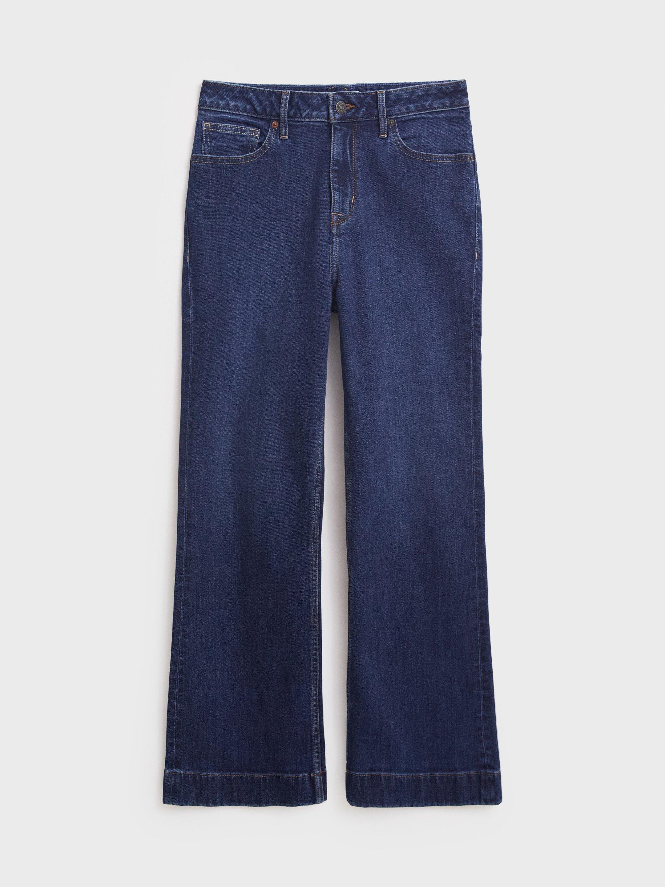 Hattie Flares in MID DENIM - FLAT FRONT