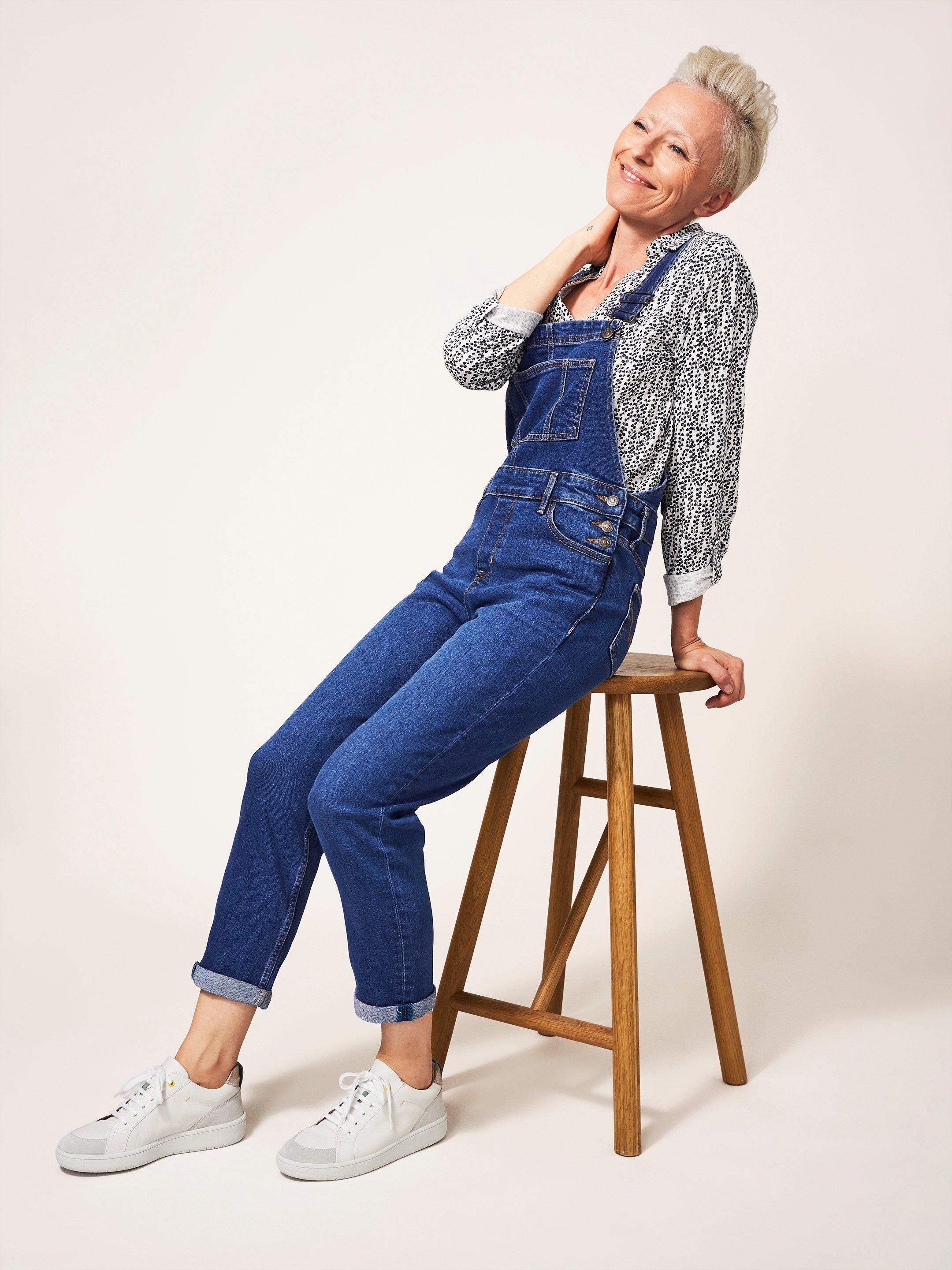 【アイスピック】NAVAL DUNGAREE SOFT DENIM Isabelle Denim Dungaree in MID DENIM | White Stuff