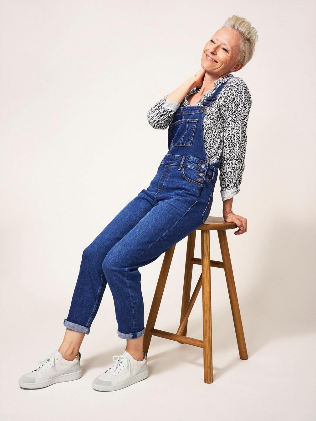 Isabelle Denim Dungaree in MID DENIM - LIFESTYLE