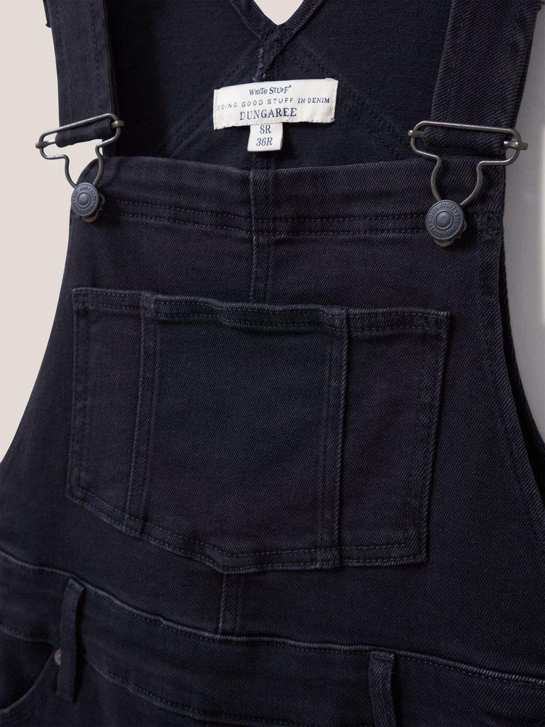 Isabelle Dungaree in WASHED BLK - FLAT DETAIL