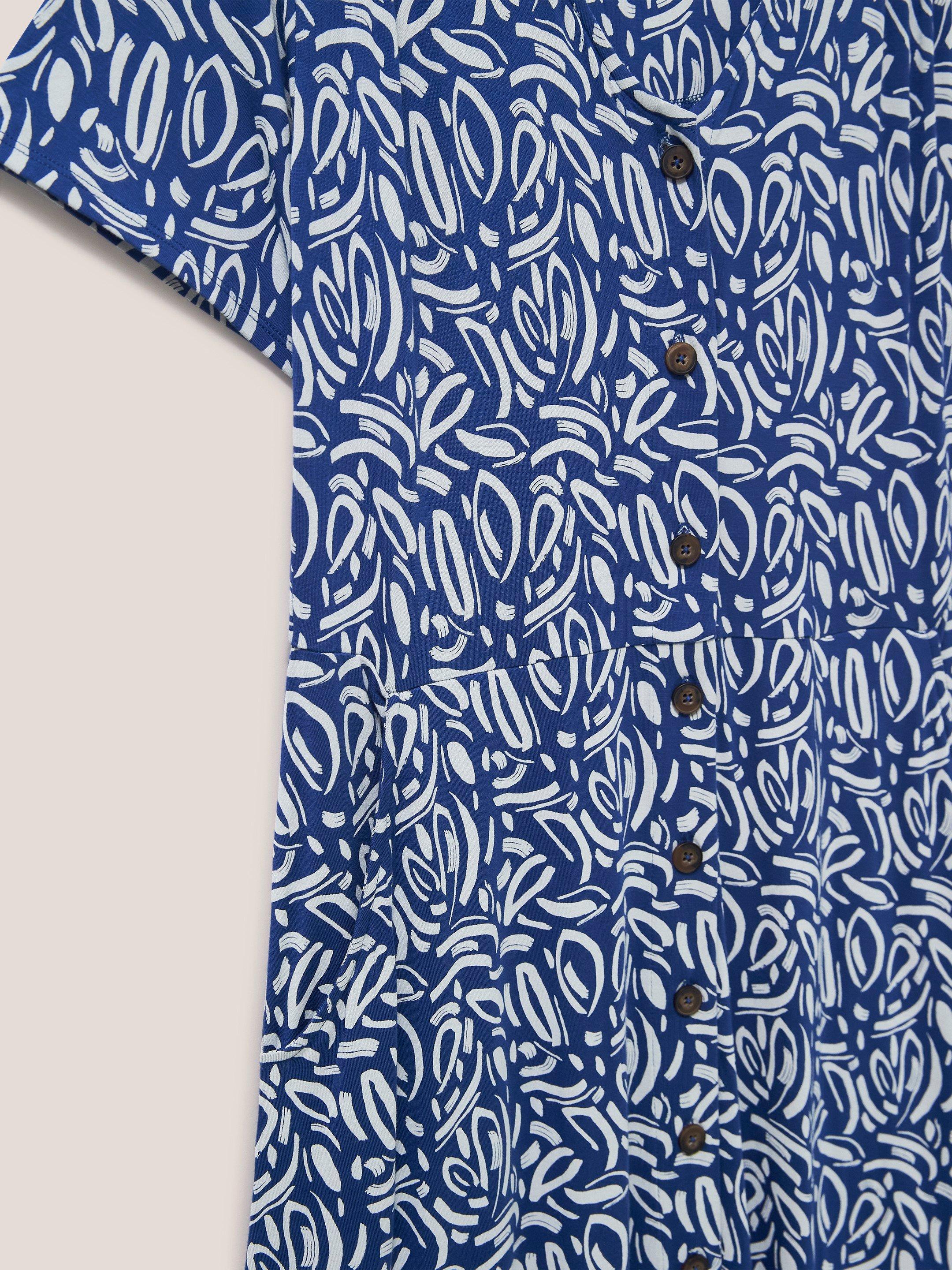 Amelia Eco Vero Jersey Dress in BLUE PR - FLAT DETAIL