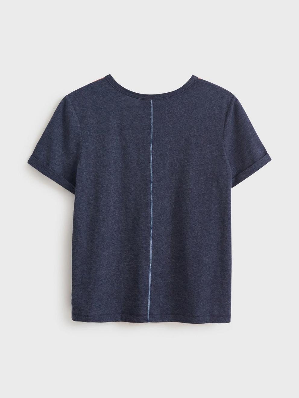 Home start a Hug Was Here Tee in NAVY MULTI - FLAT BACK