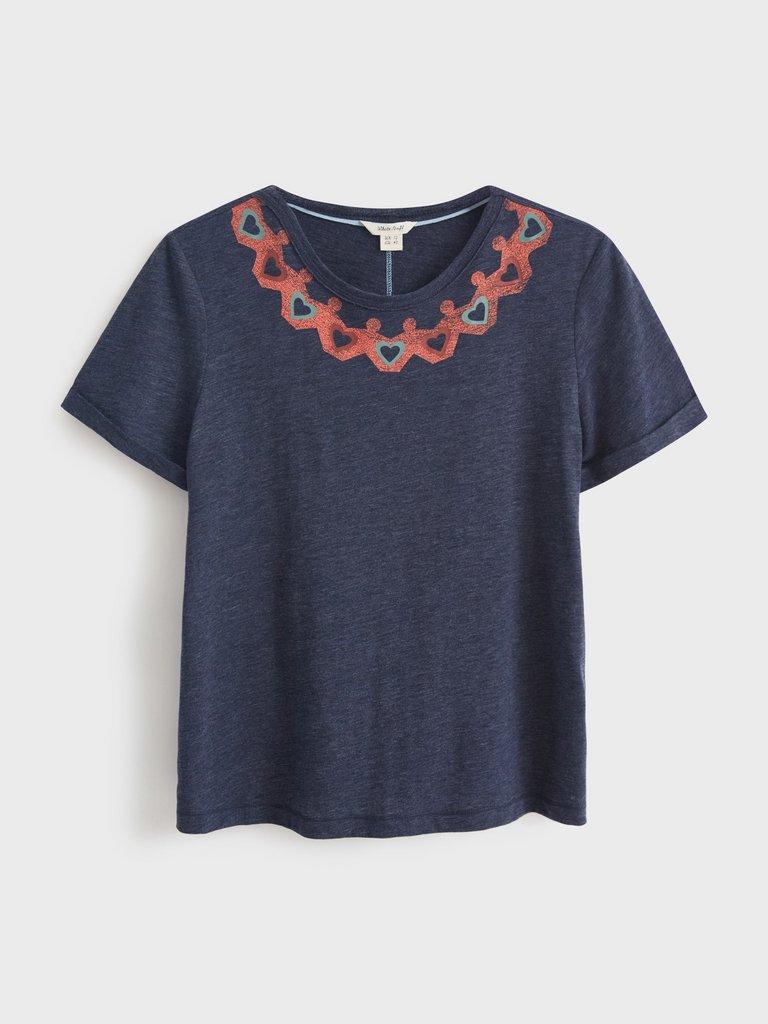 Home start a Hug Was Here Tee in NAVY MULTI - FLAT FRONT