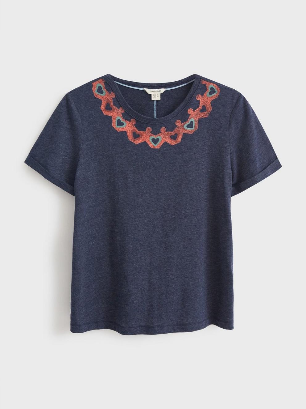 Home start a Hug Was Here Tee in NAVY MULTI - FLAT FRONT