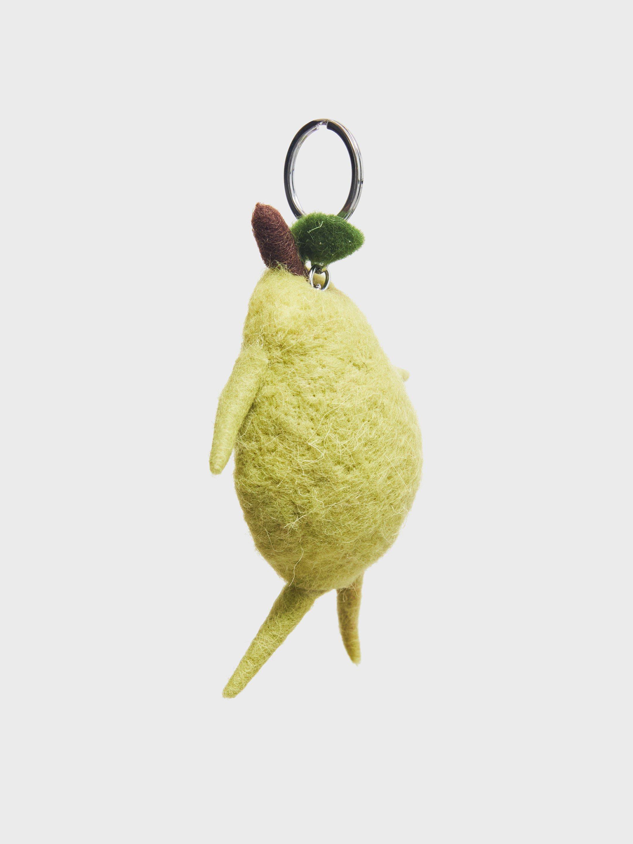 Pearfect Keyring in GREEN MLT - FLAT DETAIL