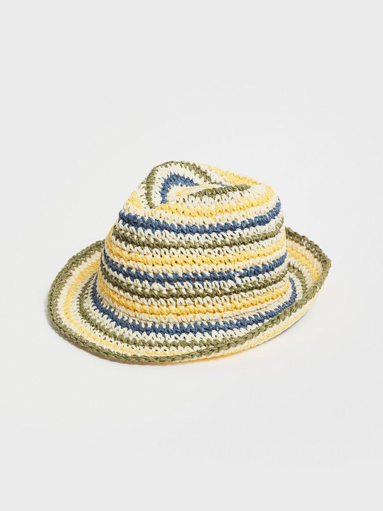 Boys Sun Hat in BLUE MLT - FLAT FRONT