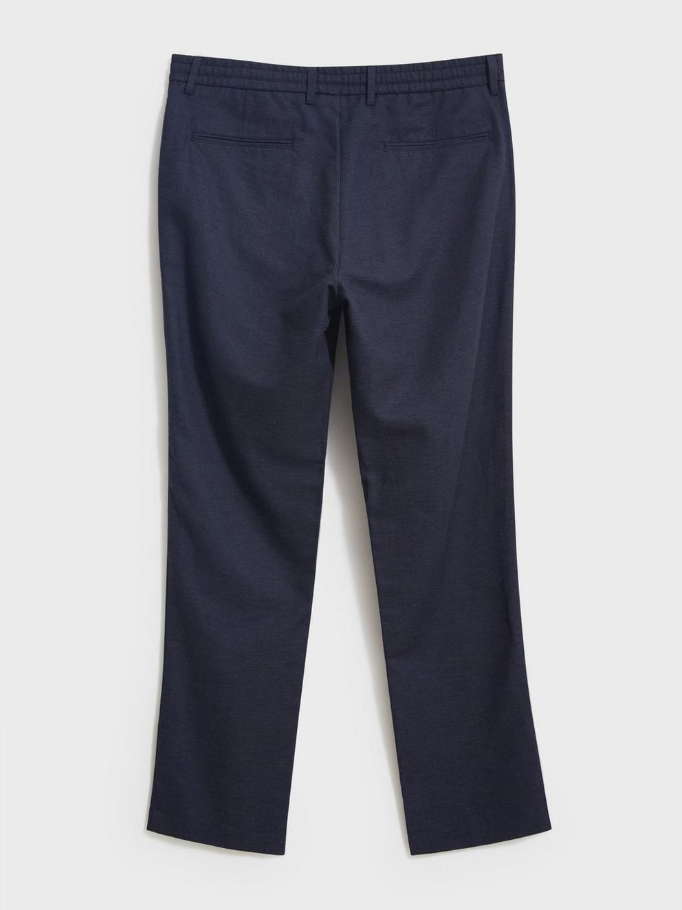 Abbott Linen Trouser in FR NAVY - FLAT BACK