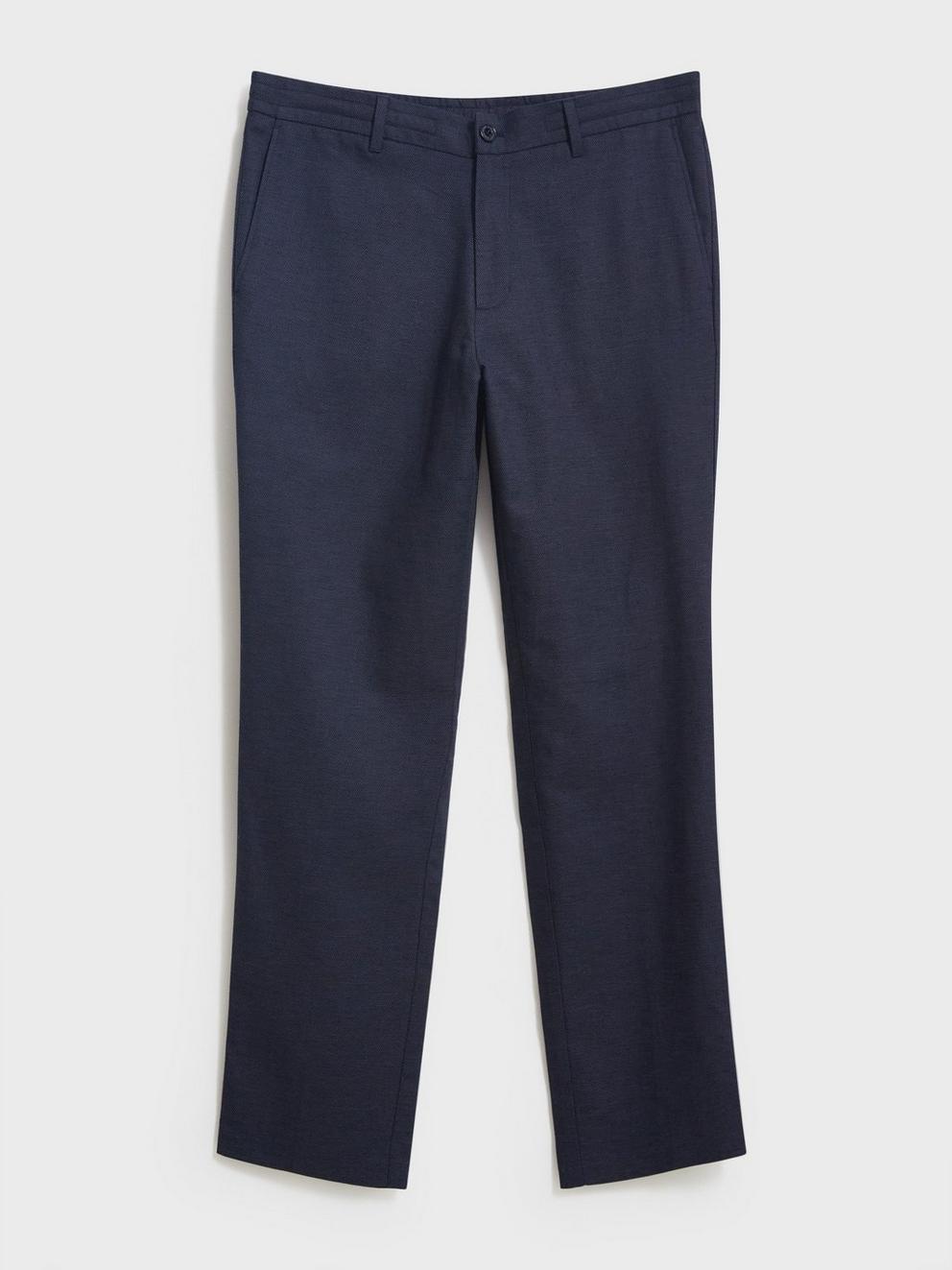 Abbott Linen Trouser in FR NAVY - FLAT FRONT