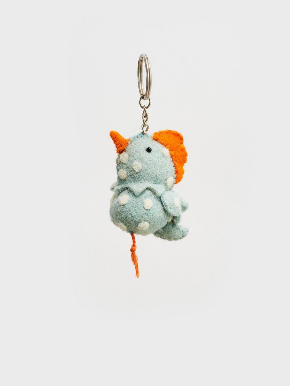 Speckled Hen Keyring in BLUE MLT - FLAT DETAIL