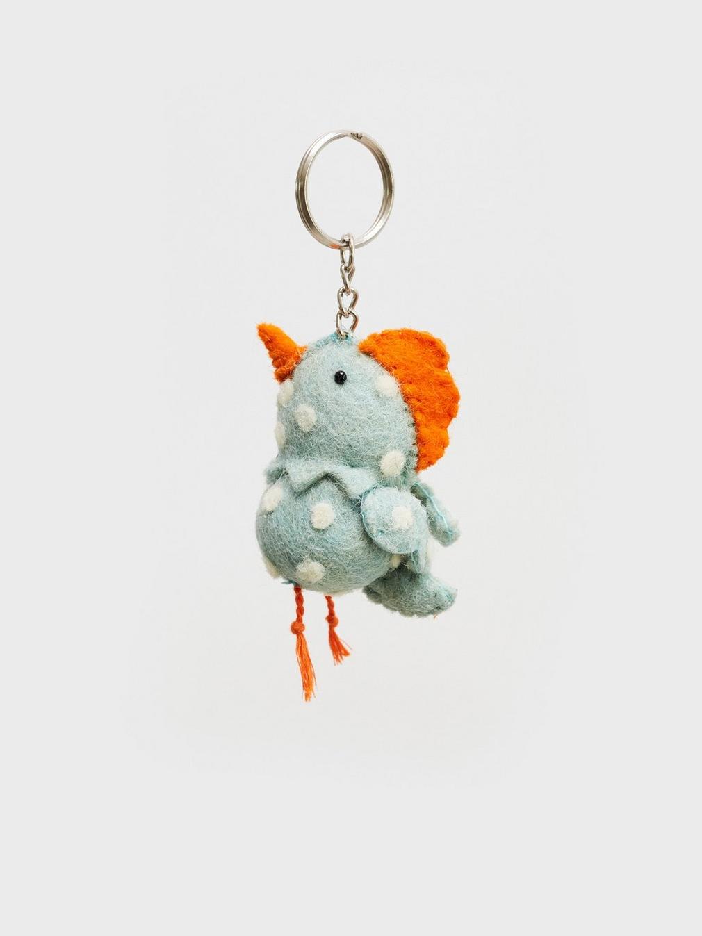 Speckled Hen Keyring in BLUE MLT - FLAT FRONT