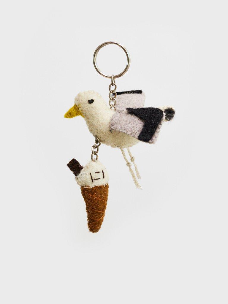 Sneaky Seagull Keyring in NAT MLT - FLAT FRONT
