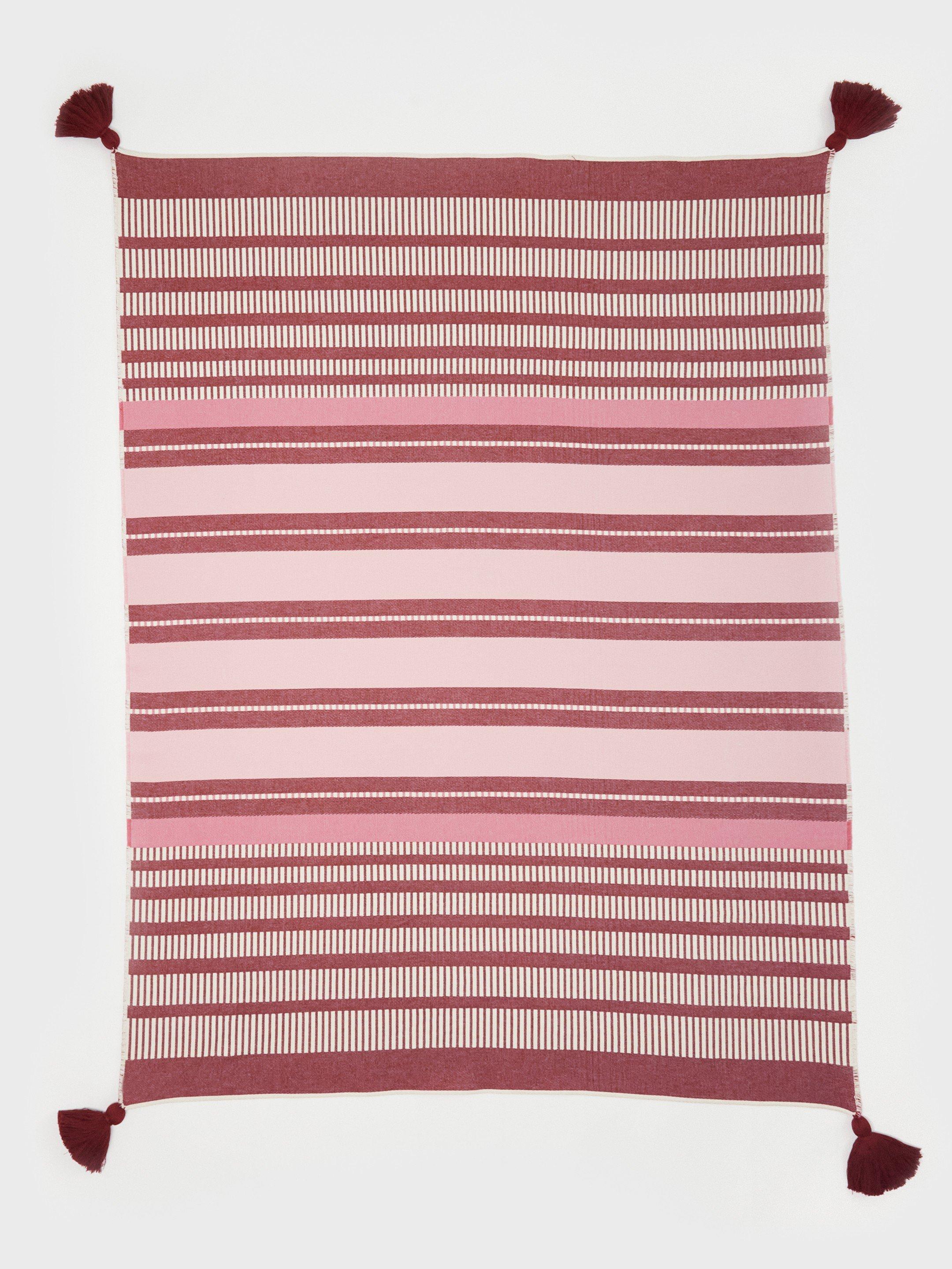 Stripe Throw in DEEP RED - FLAT FRONT