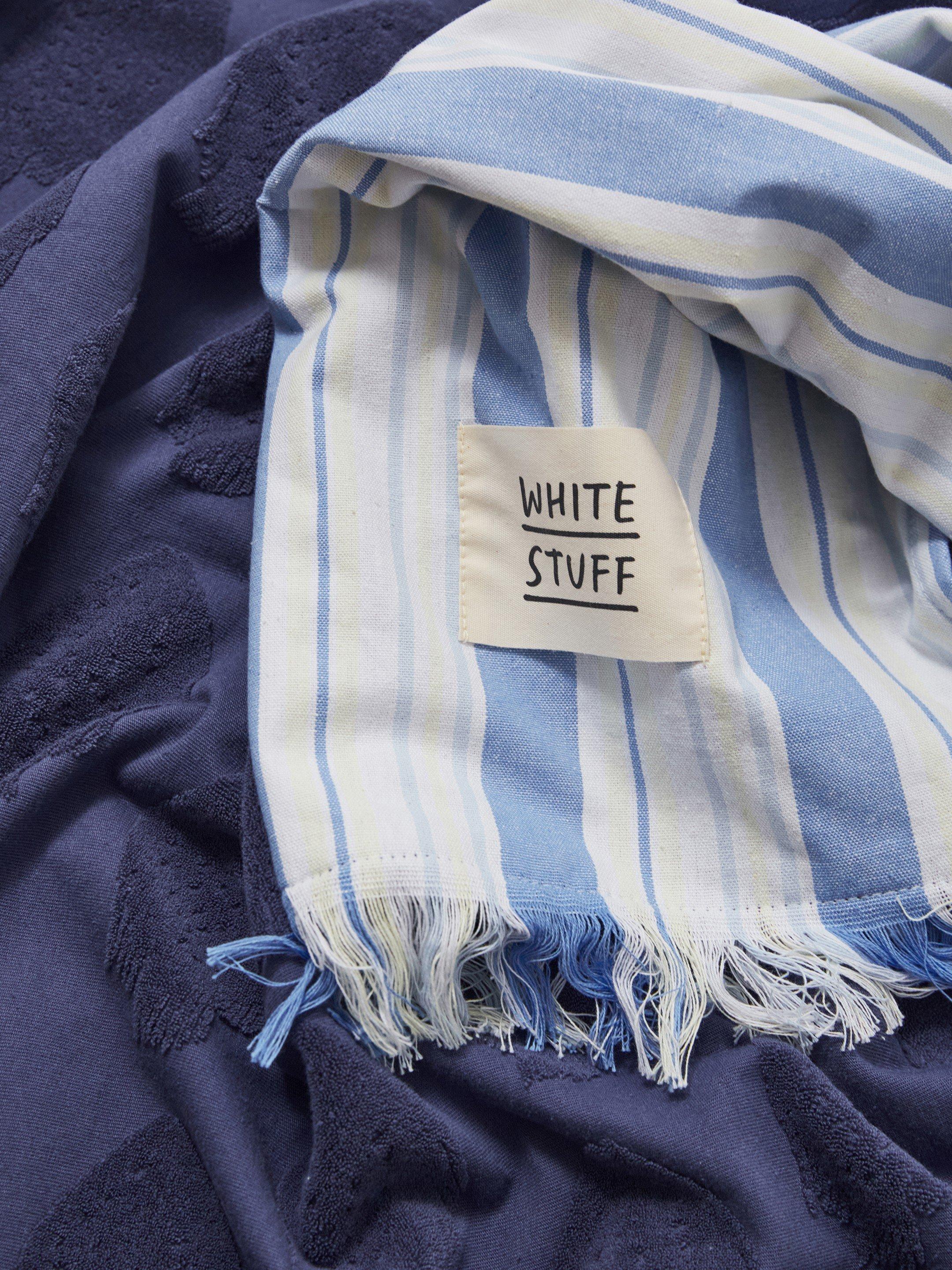 Reversible Fish Beach Towel in BLUE MLT - FLAT DETAIL