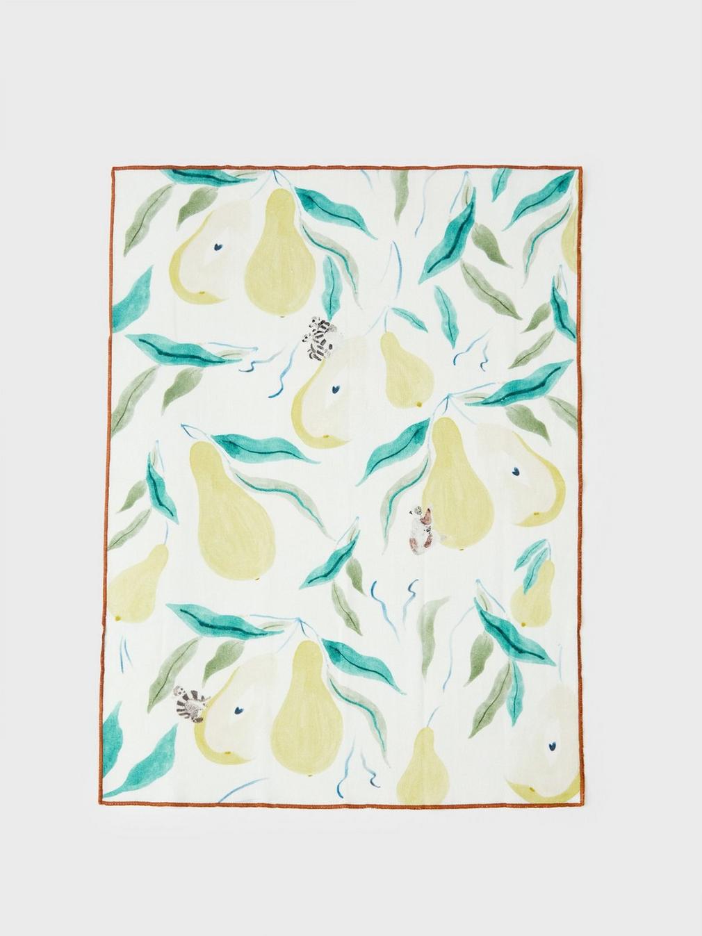 Pear  Leemar Tea Towel in YELLOW MLT - FLAT BACK