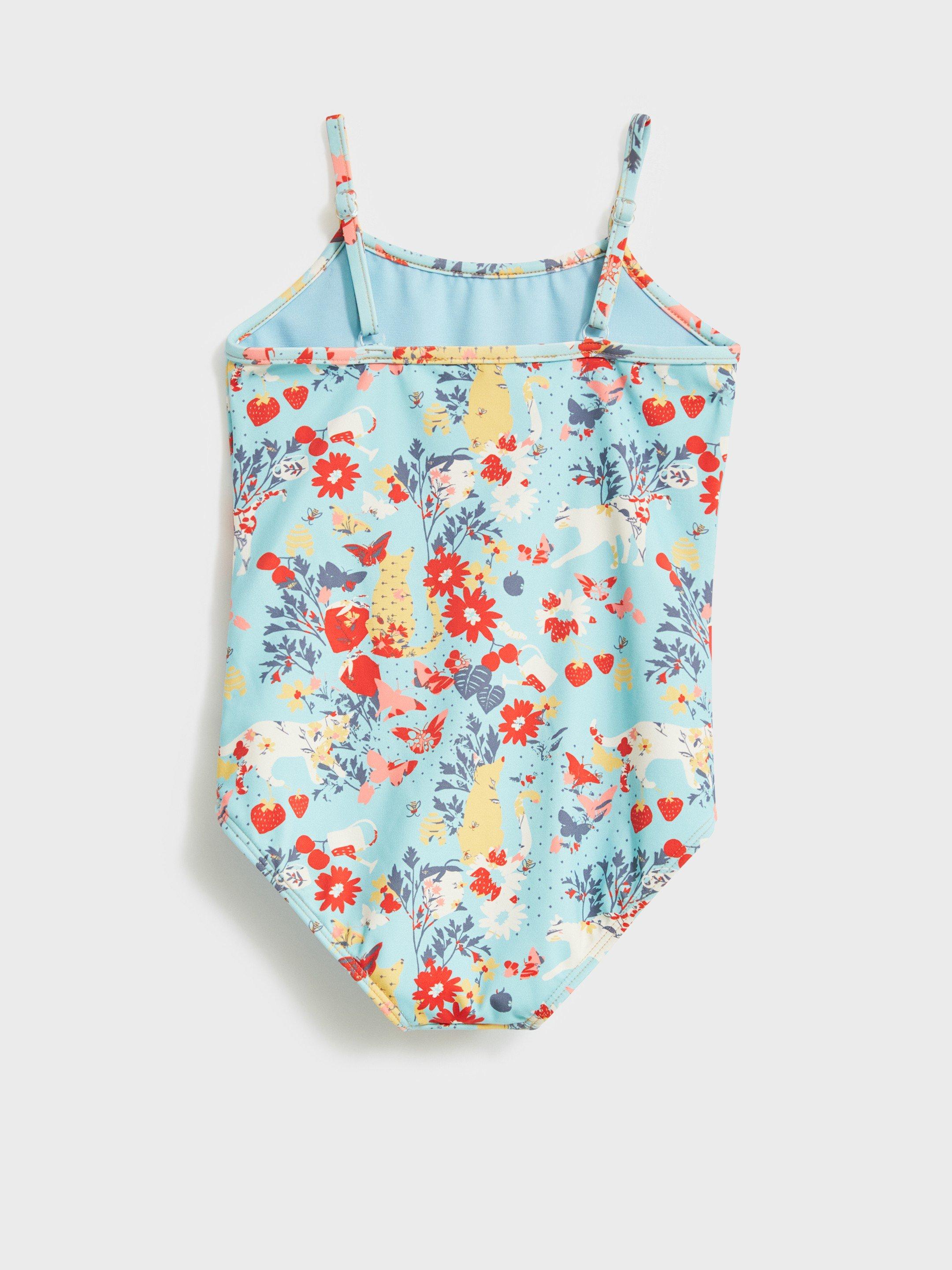 Garden Print Swimsuit in BLUE MLT - FLAT BACK