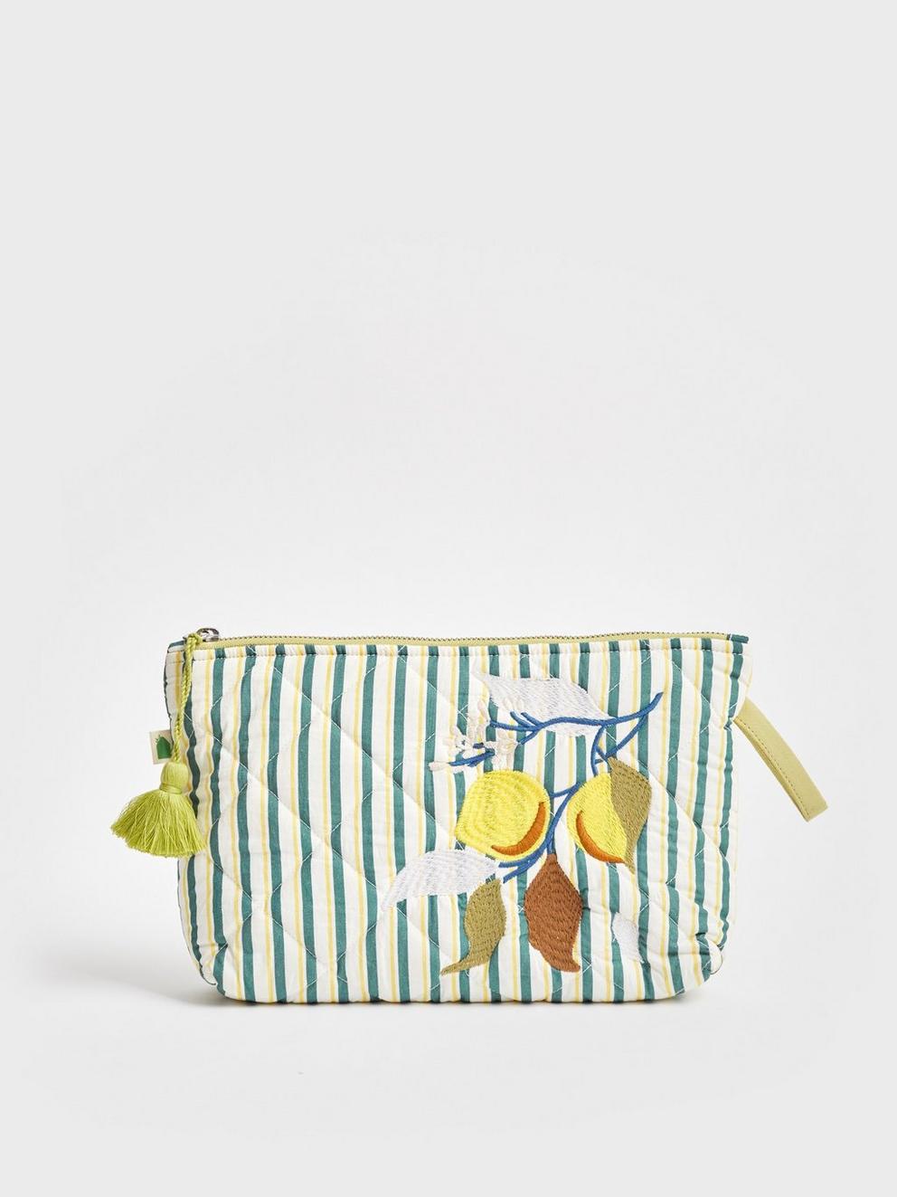 Lemons wash Bag in GREEN MLT - FLAT FRONT