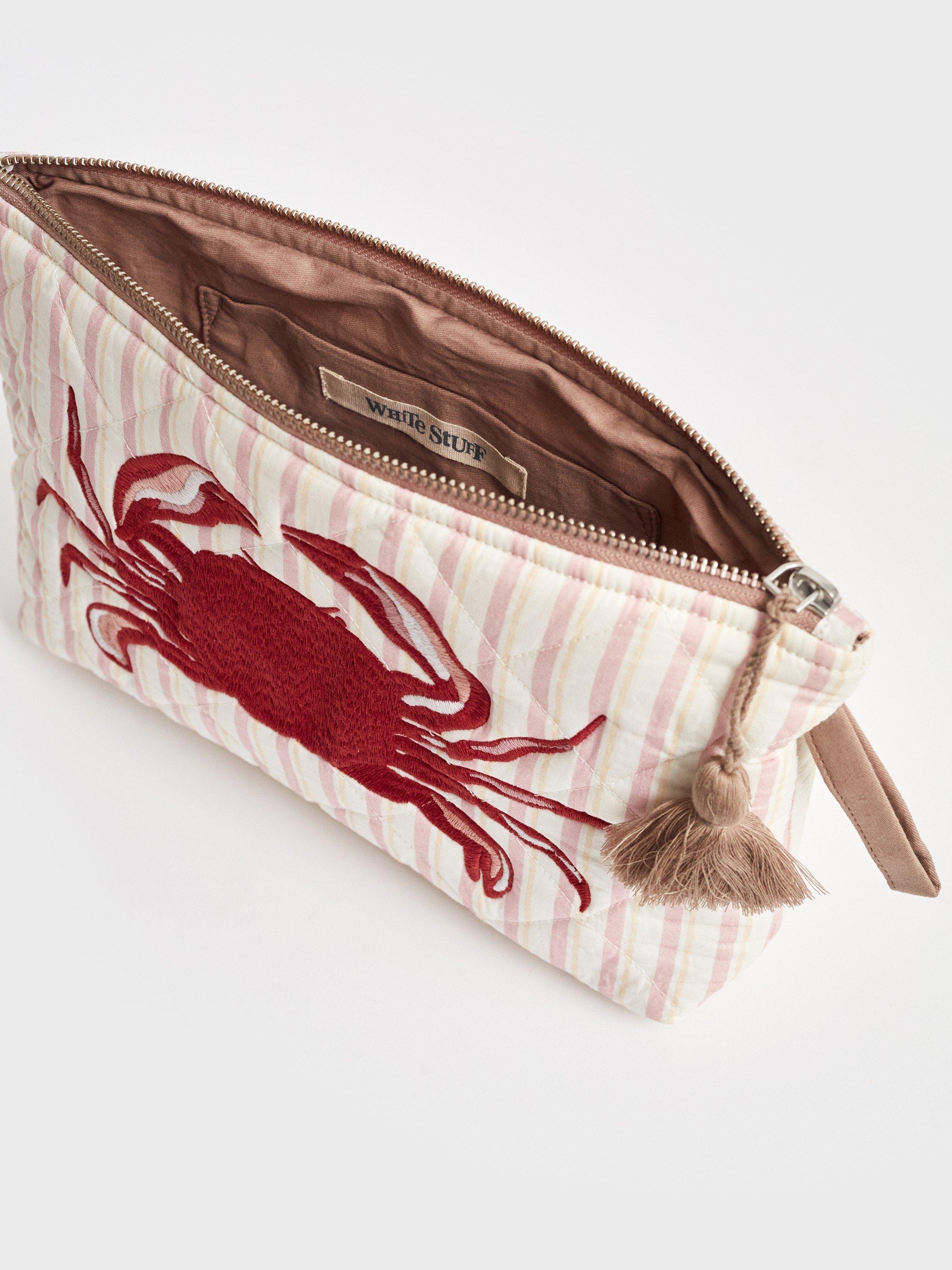 Crabby Wash Bag in RED MLT - FLAT DETAIL