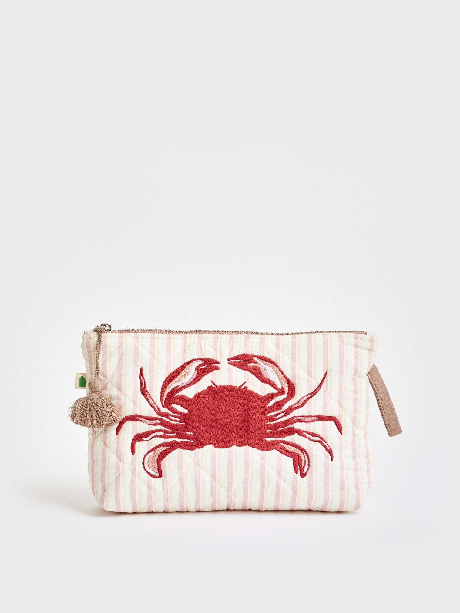 Crabby Wash Bag in RED MLT - FLAT FRONT
