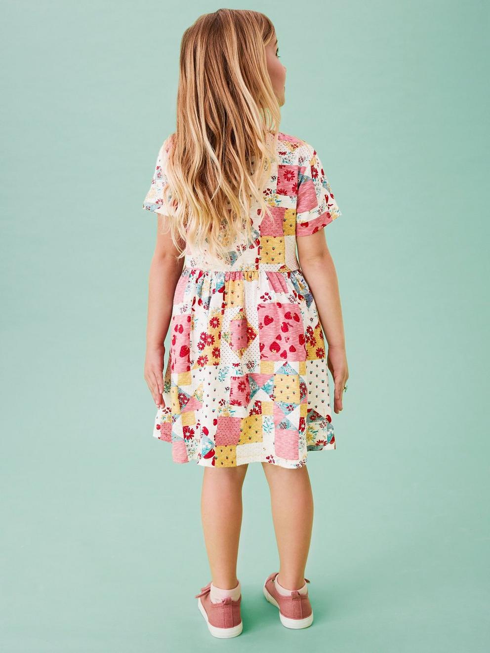 Tulip Dress in PINK MLT - MODEL BACK