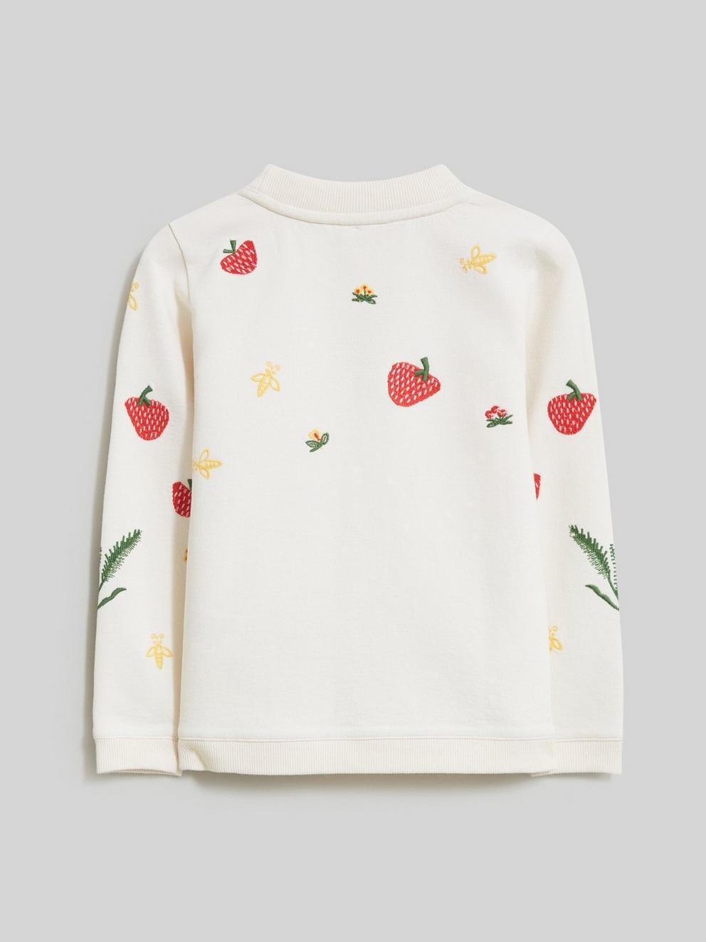 Strawberry Emb Sweat in IVORY MLT - FLAT BACK