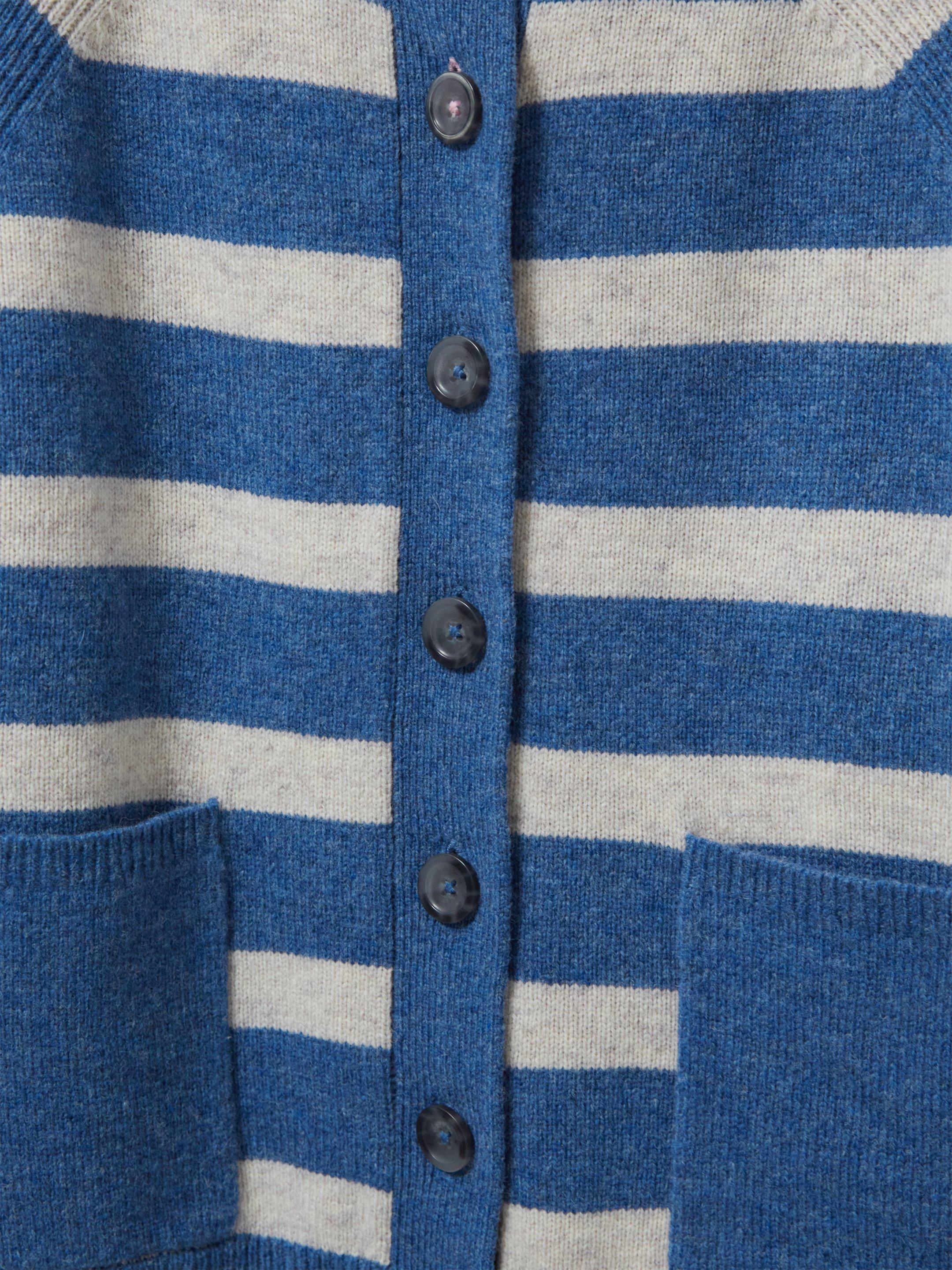 Woodland Cable Cardi in BLUE MLT - FLAT DETAIL