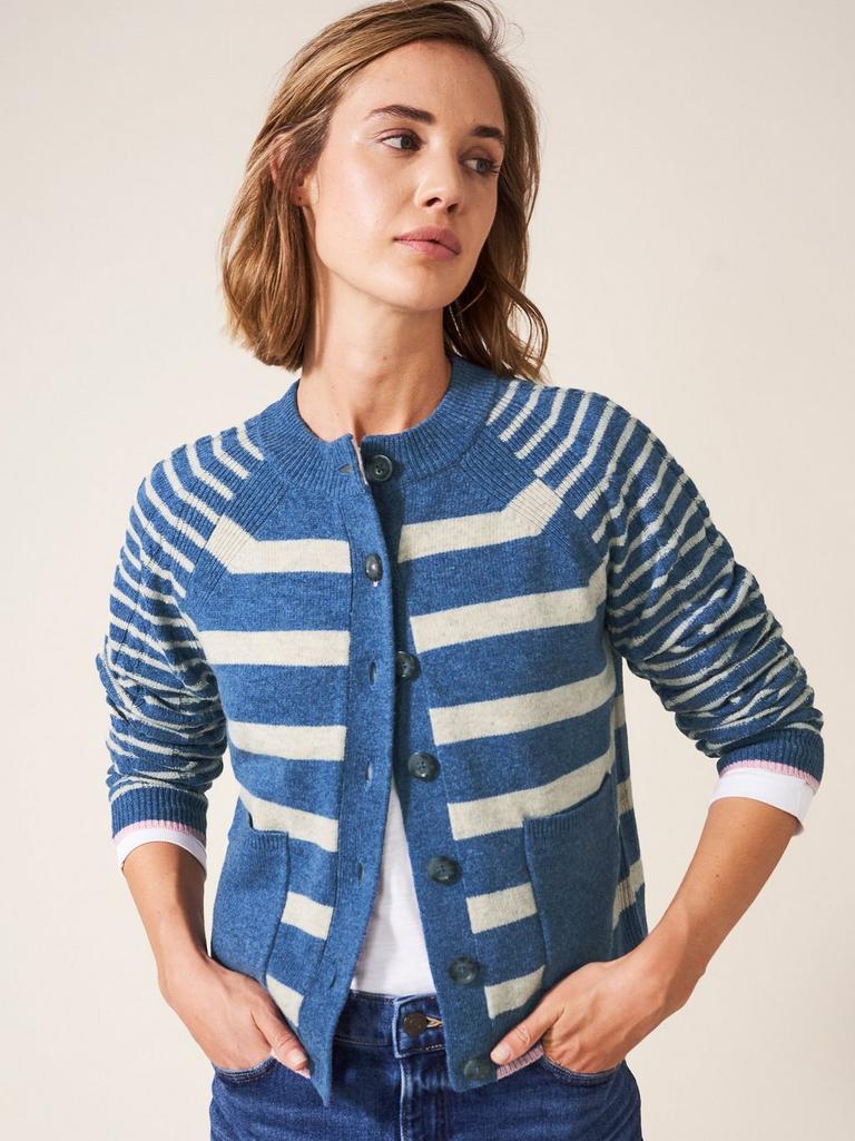 Woodland Cable Cardi in BLUE MLT - LIFESTYLE